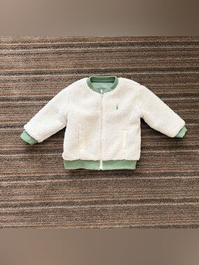 Polo by Ralph Lauren Reversible Teddy Sherpa Jacket with Green Trim